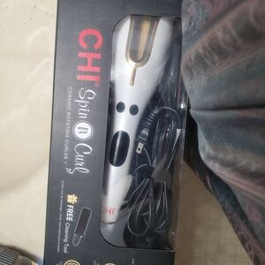 CHI Spin N Curl Ceramic Rotating Curler - White